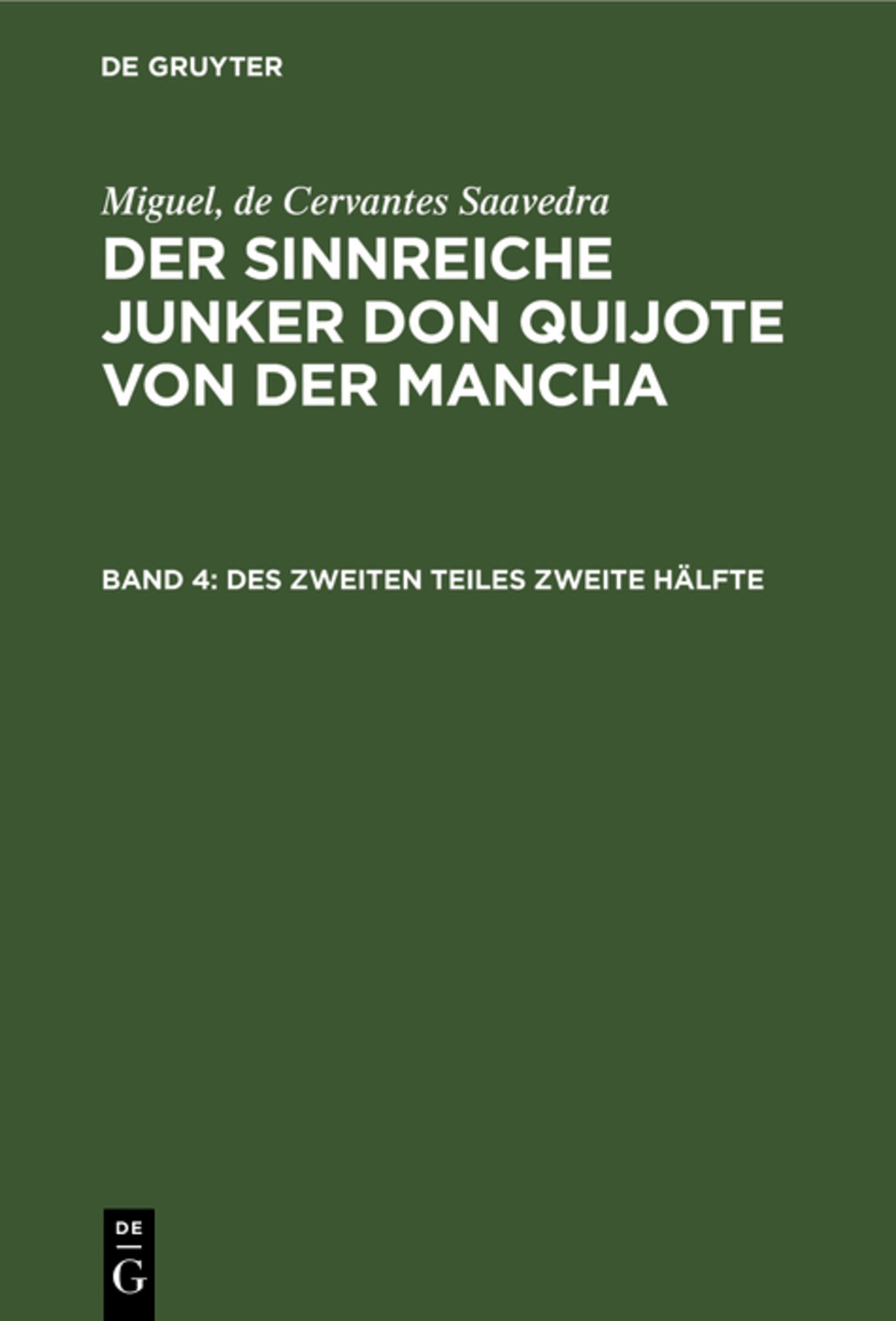 Cover image for Des zweiten Teiles zweite Hälfte ISBN 9783111212593