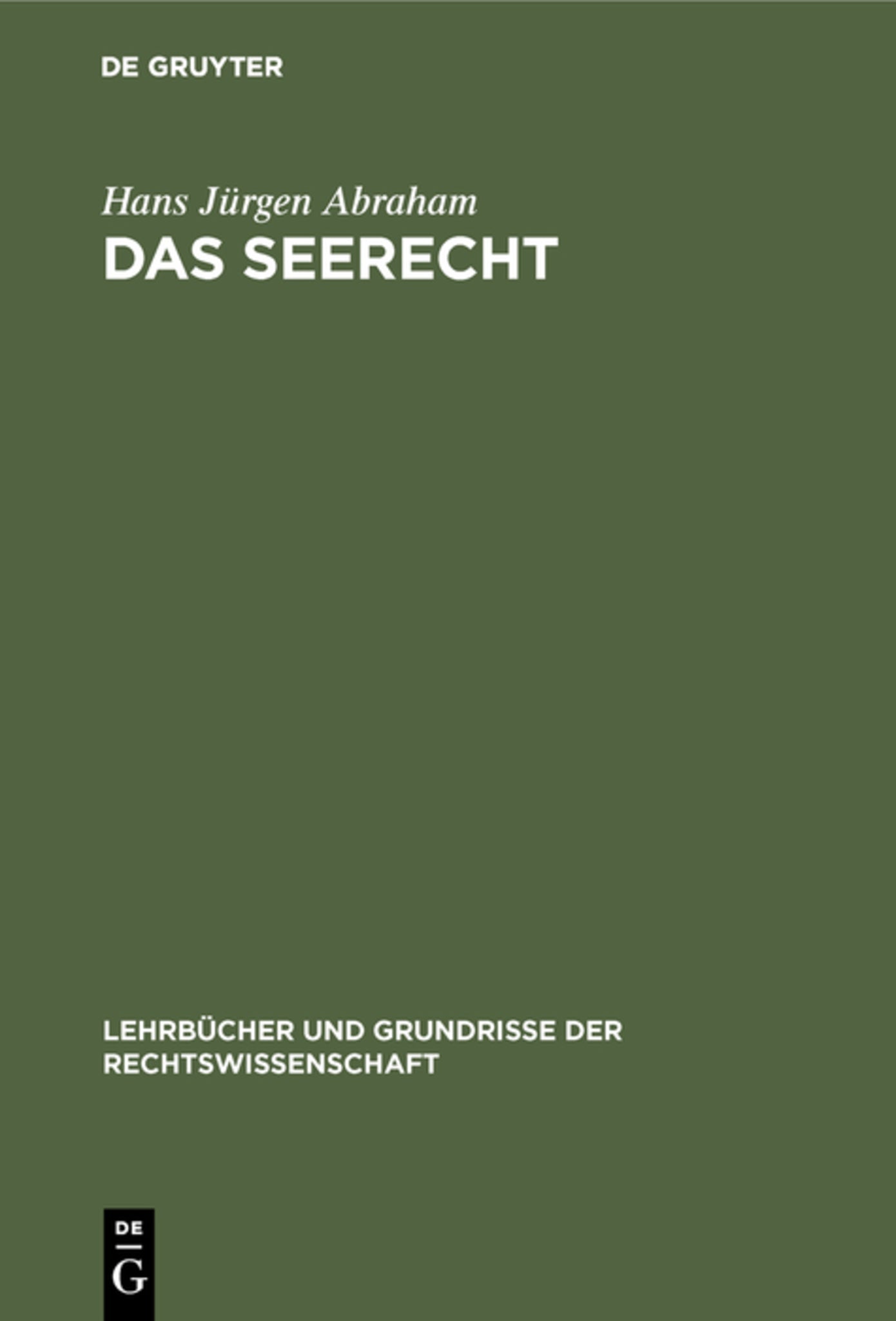 Cover image for Das Seerecht ISBN 9783111212913