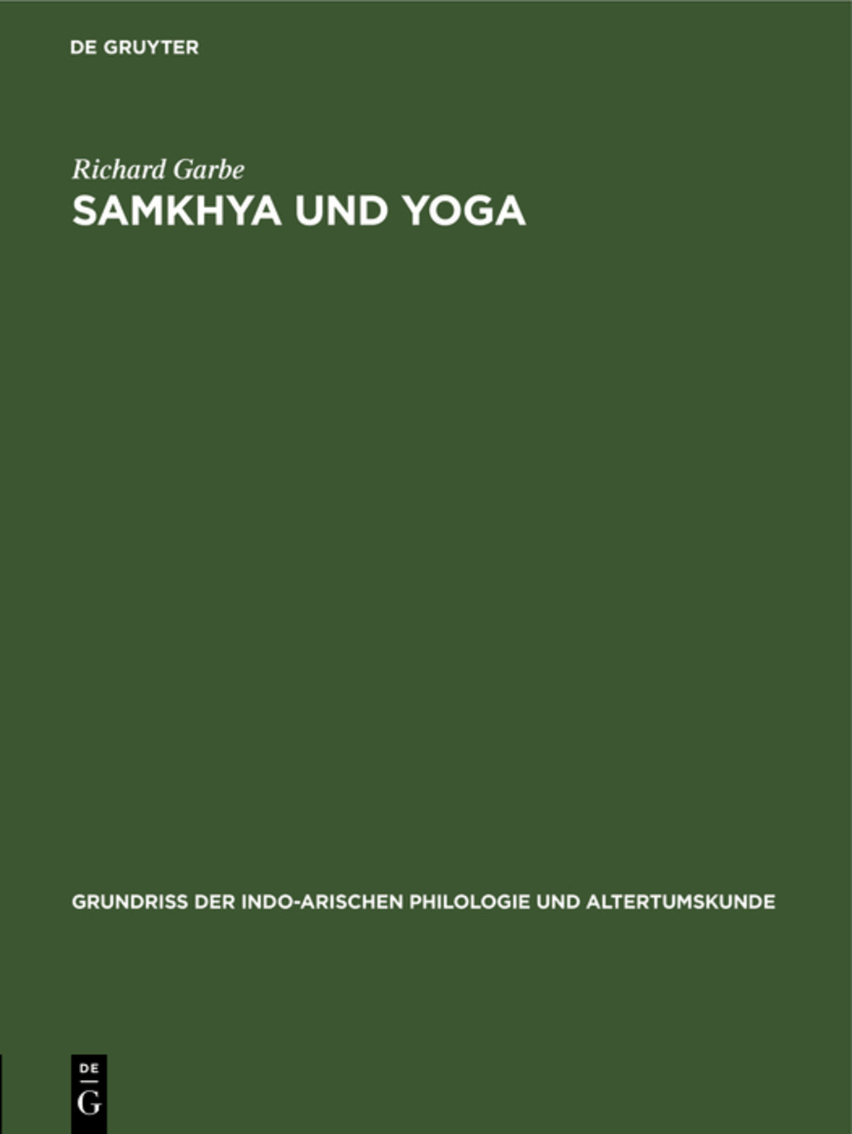 Cover image for Samkhya und Yoga ISBN 9783111213286
