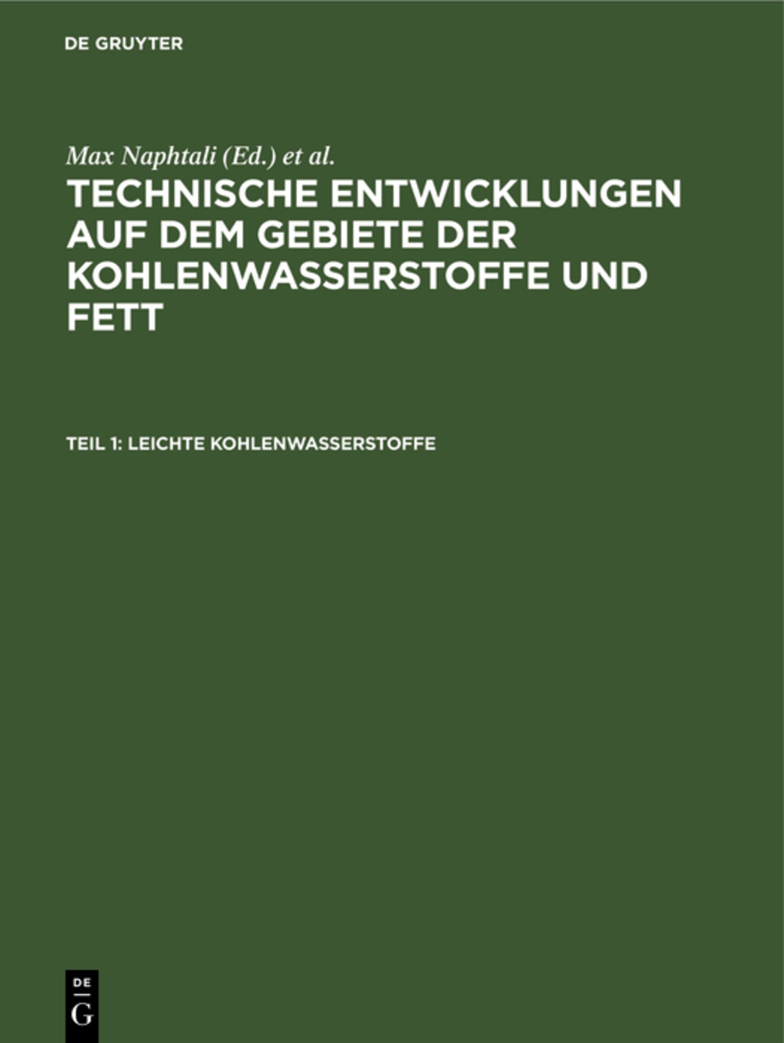 Cover image for Leichte Kohlenwasserstoffe ISBN 9783111213514