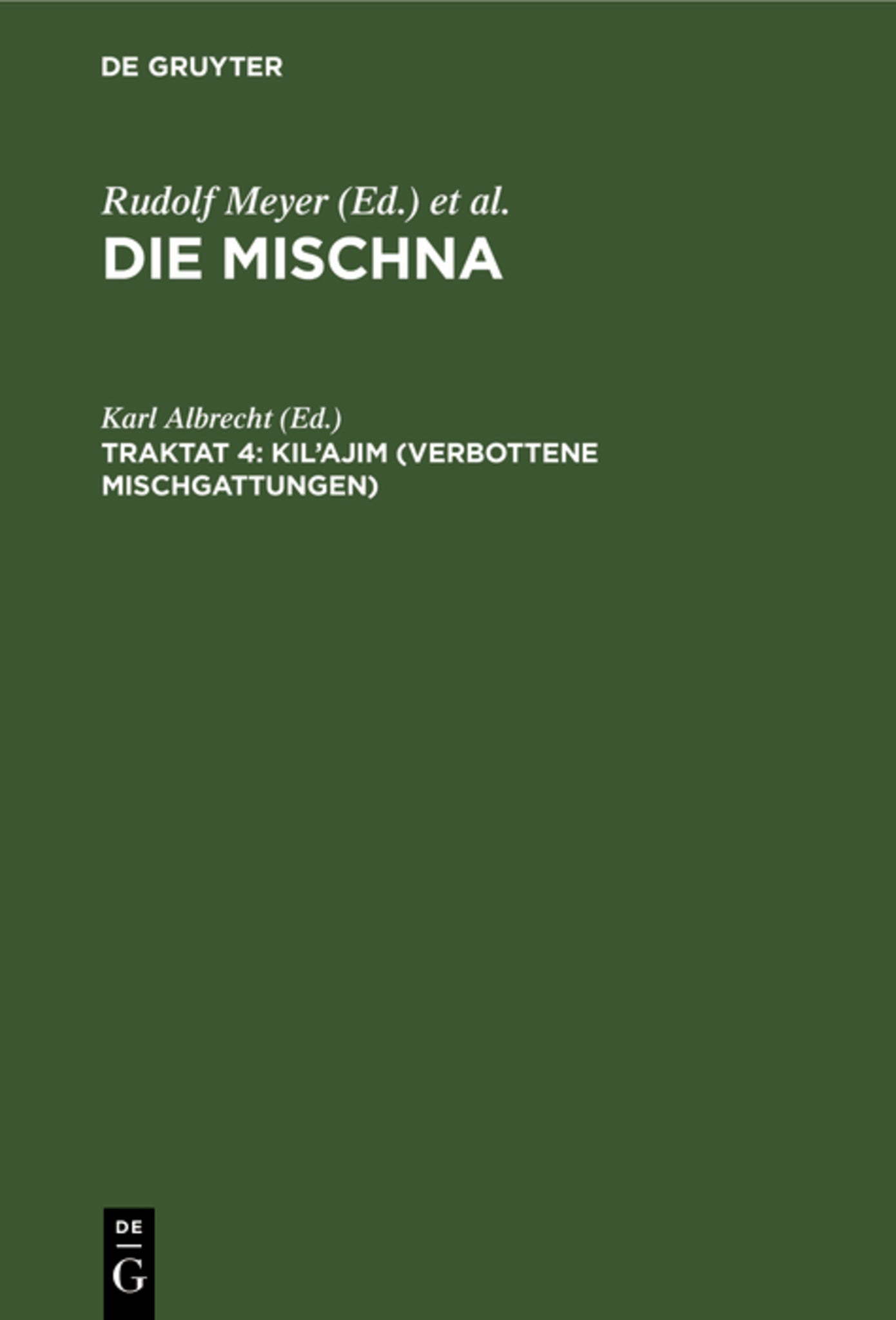 Cover image for Kil’ajim (Verbottene Mischgattungen) ISBN 9783111214771