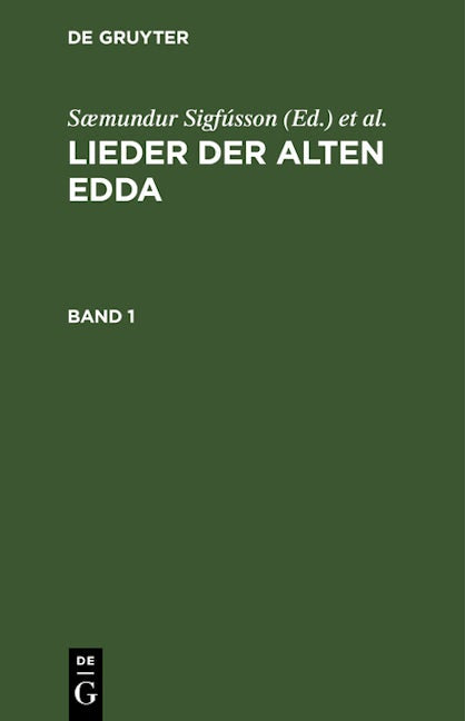Lieder der alten Edda. Band 1