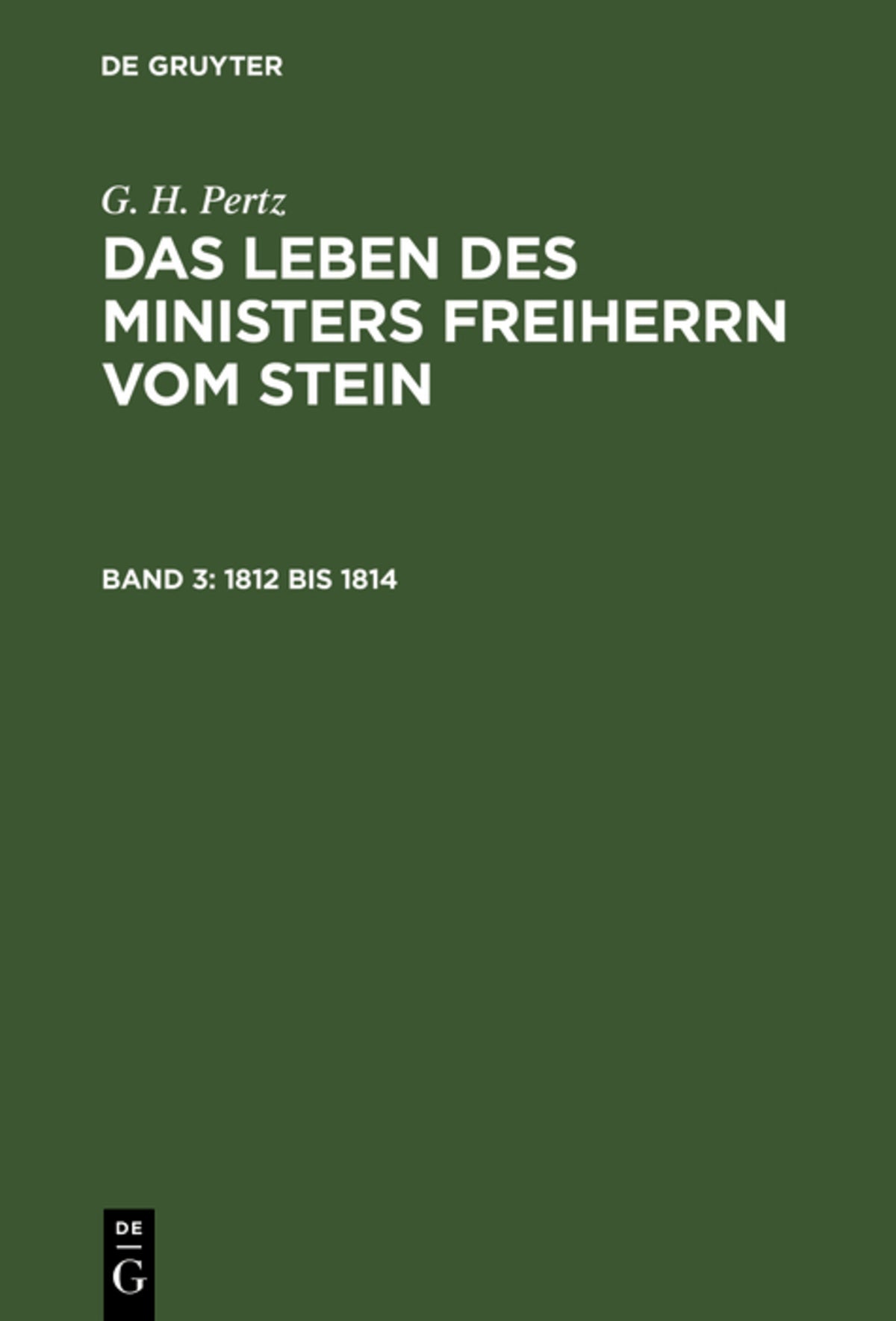 Cover image for 1812 bis 1814 ISBN 9783111217383