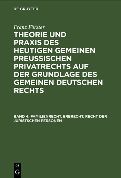 Familienrecht. Erbrecht. Recht der juristschen Personen