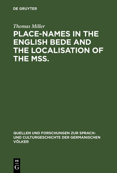 Place-names in the English Bede and the localisation of the mss.