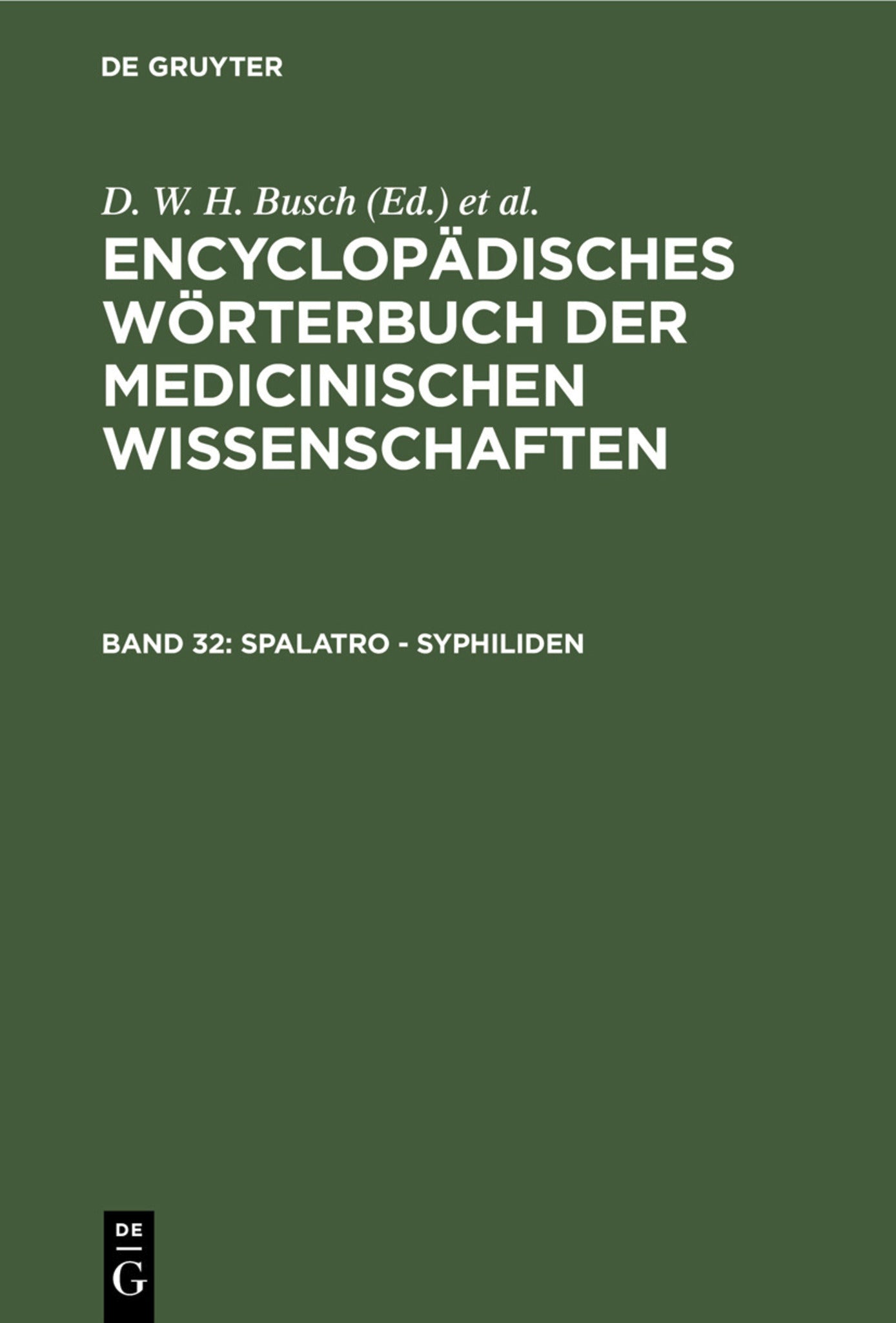 Cover image for Spalatro - Syphiliden ISBN 9783111218847
