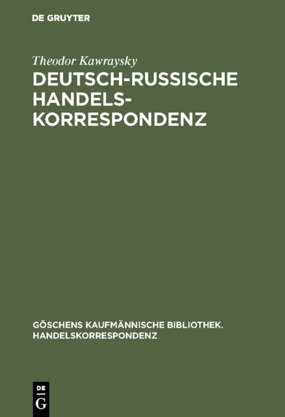 Cover image for Deutsch-russische Handelskorrespondenz ISBN 9783111219349