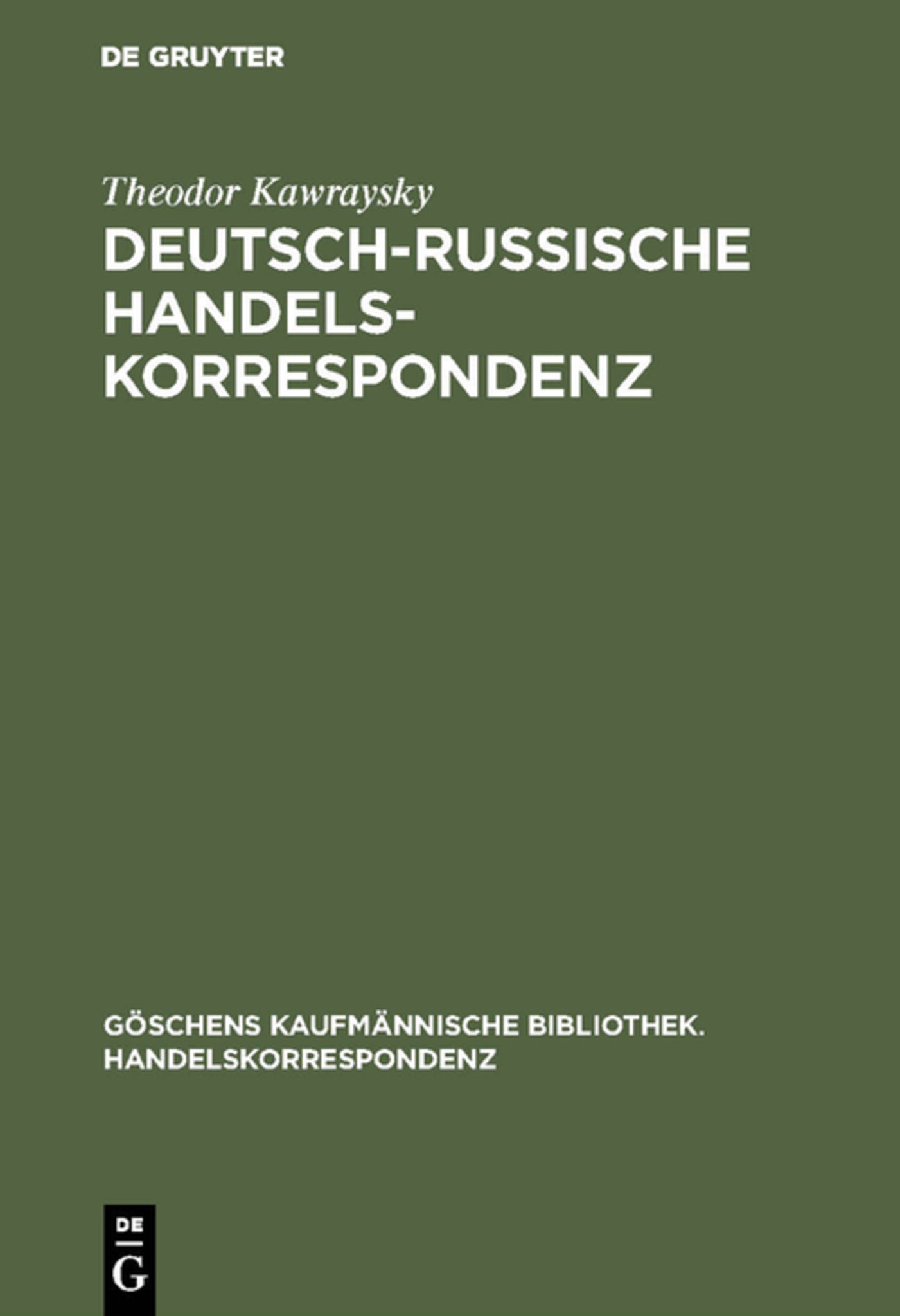 Cover image for Deutsch-russische Handelskorrespondenz ISBN 9783111219349
