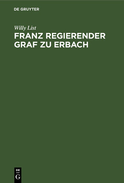 Franz regierender Graf zu Erbach