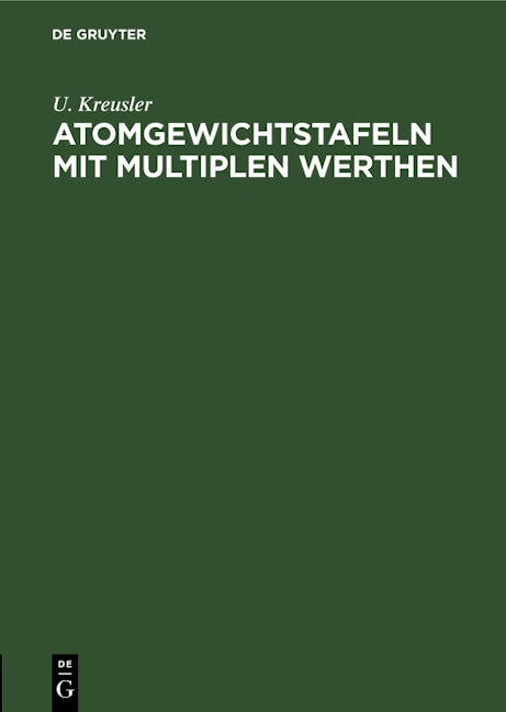 Atomgewichtstafeln mit multiplen Werthen