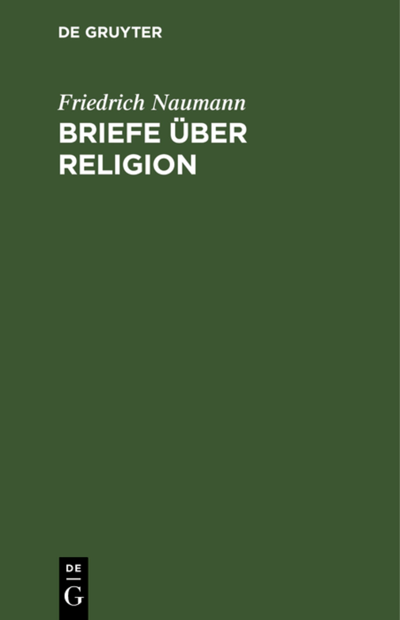 Cover image for Briefe über Religion ISBN 9783111226163