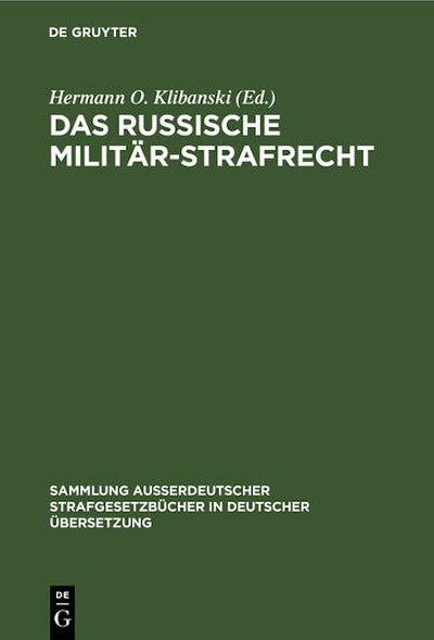 Das Russische Militär-Strafrecht