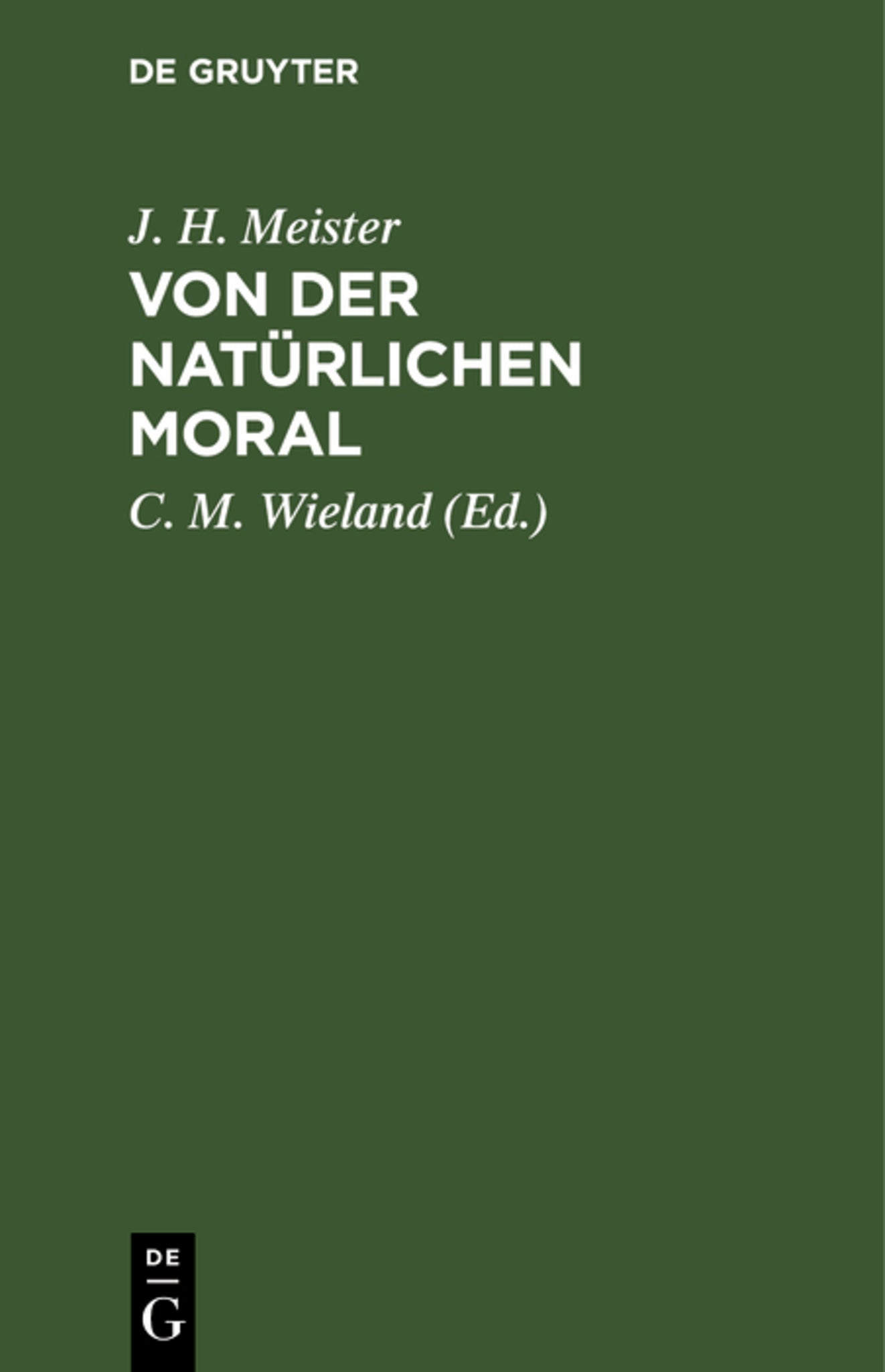 Cover image for Von der natürlichen Moral ISBN 9783111227177