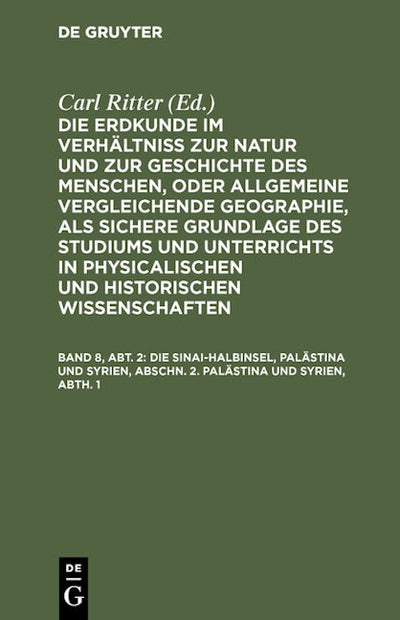 Die Sinai-Halbinsel, Palästina und Syrien, Abschn. 2. Palästina und Syrien, Abth. 1