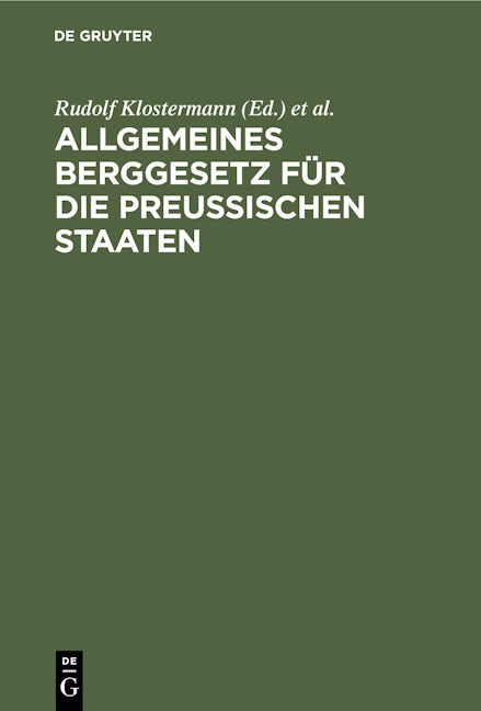 Allgemeines Berggesetz für die preußischen Staaten