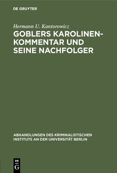 Goblers Karolinen-Kommentar und seine Nachfolger