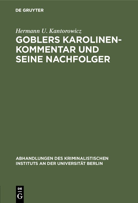 Goblers Karolinen-Kommentar und seine Nachfolger