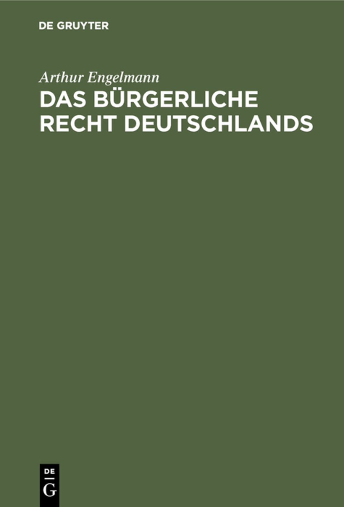 Cover image for Das bürgerliche Recht Deutschlands ISBN 9783111230047