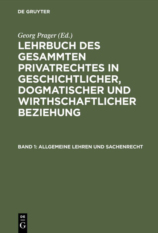 Allgemeine Lehren und Sachenrecht