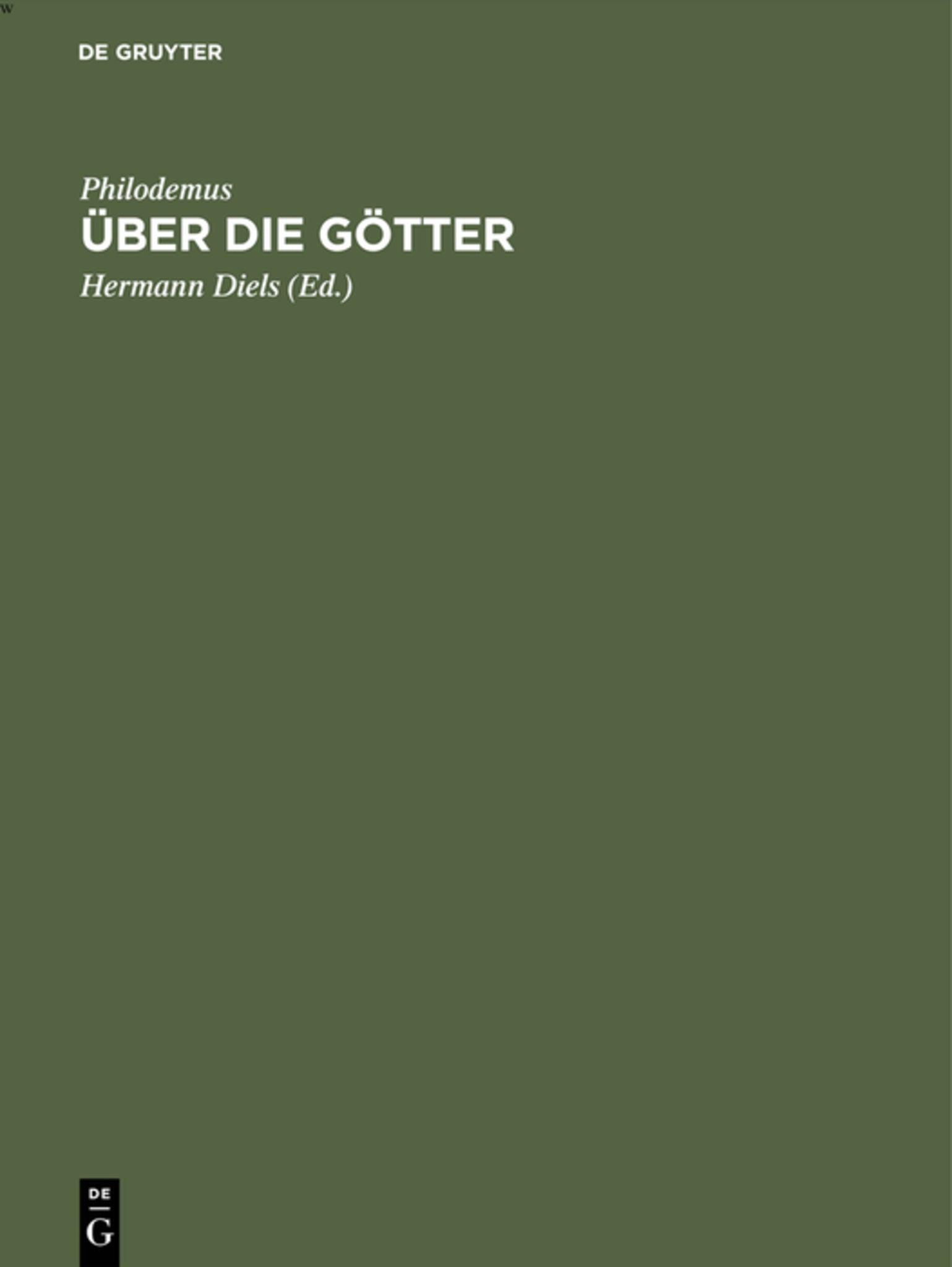 Cover image for Über die Götter ISBN 9783111230931