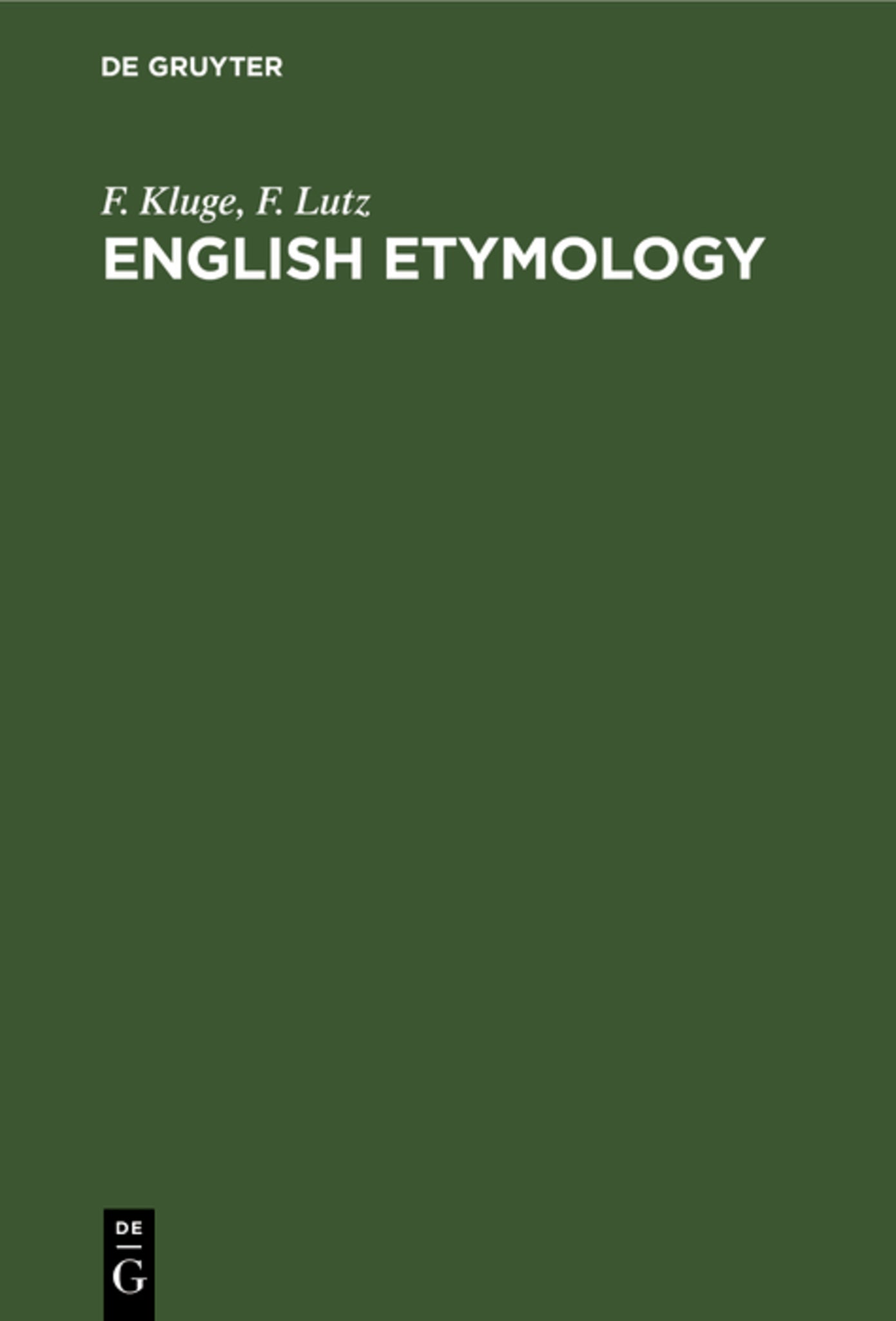 Cover image for English etymology ISBN 9783111232195