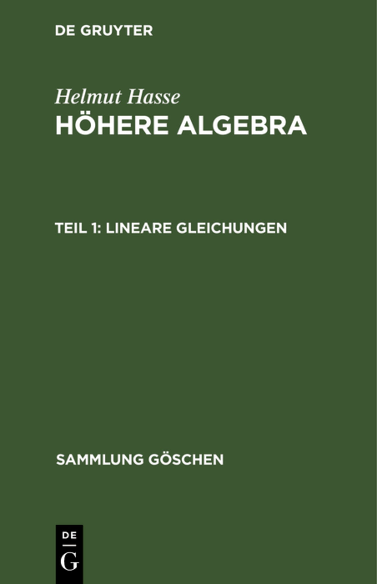 Cover image for Lineare Gleichungen ISBN 9783111237039