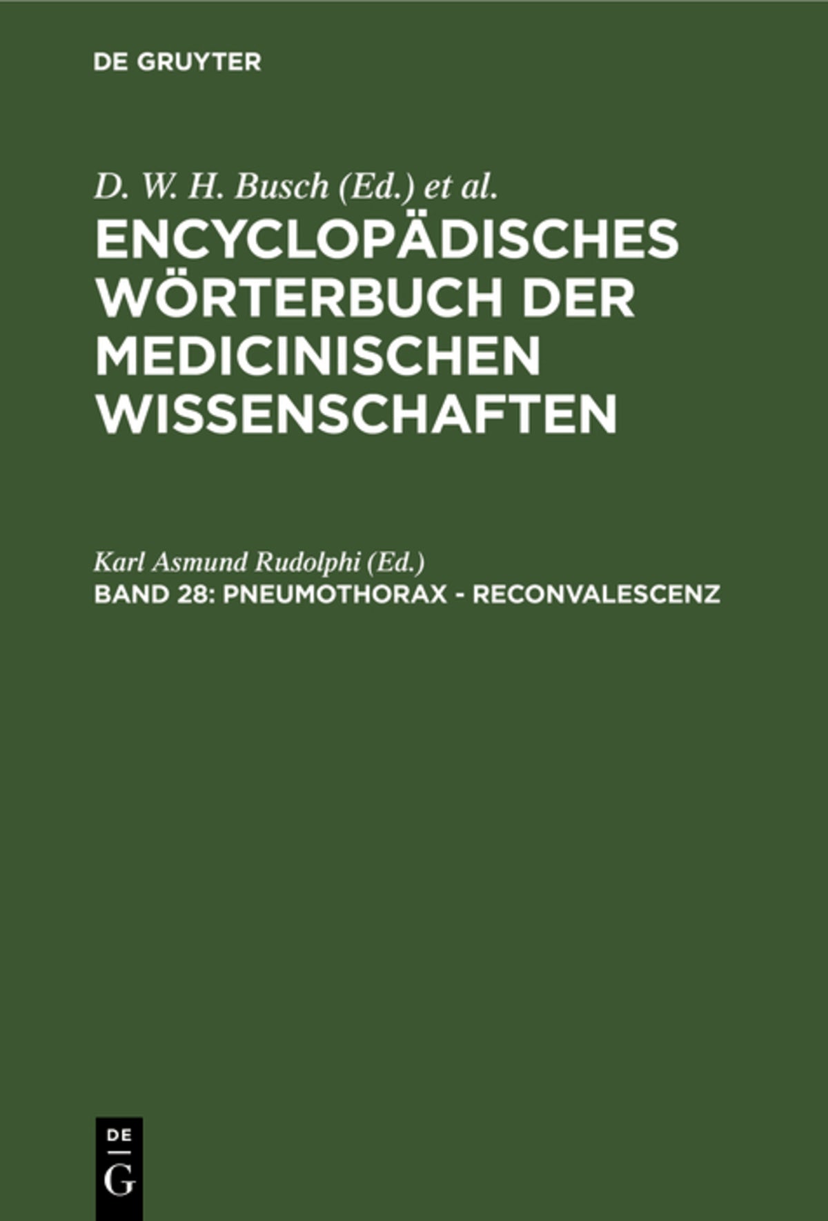 Cover image for Pneumothorax - Reconvalescenz ISBN 9783111237077