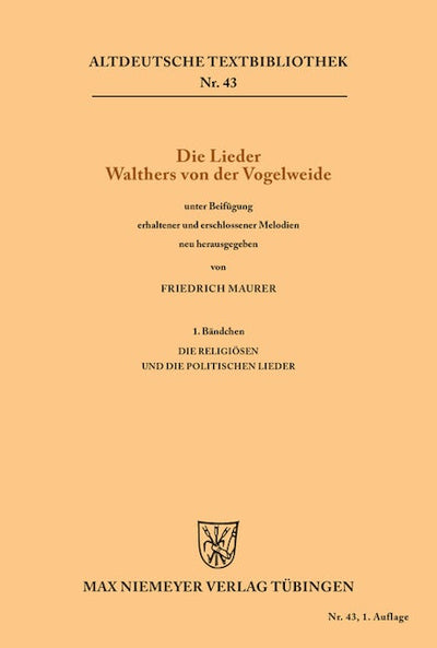 Die Lieder Walthers von der Vogelweide