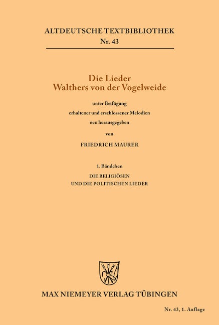 Die Lieder Walthers von der Vogelweide