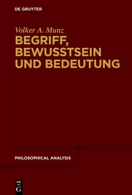 Book cover image for Begriff, Bewusstsein und Bedeutung ISBN: 9783111240923