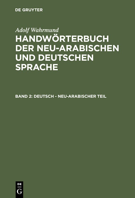 Deutsch - neu-arabischer Teil