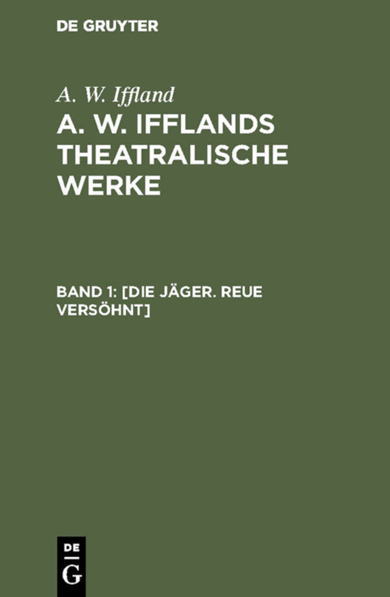 Cover image for [Die Jäger. Reue versöhnt] ISBN 9783111242507