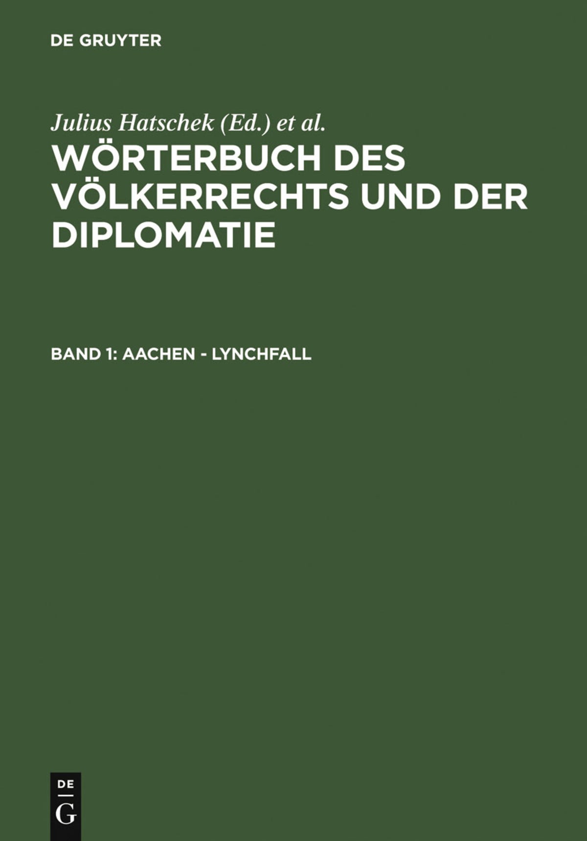 Cover image for Aachen - Lynchfall ISBN 9783111244877