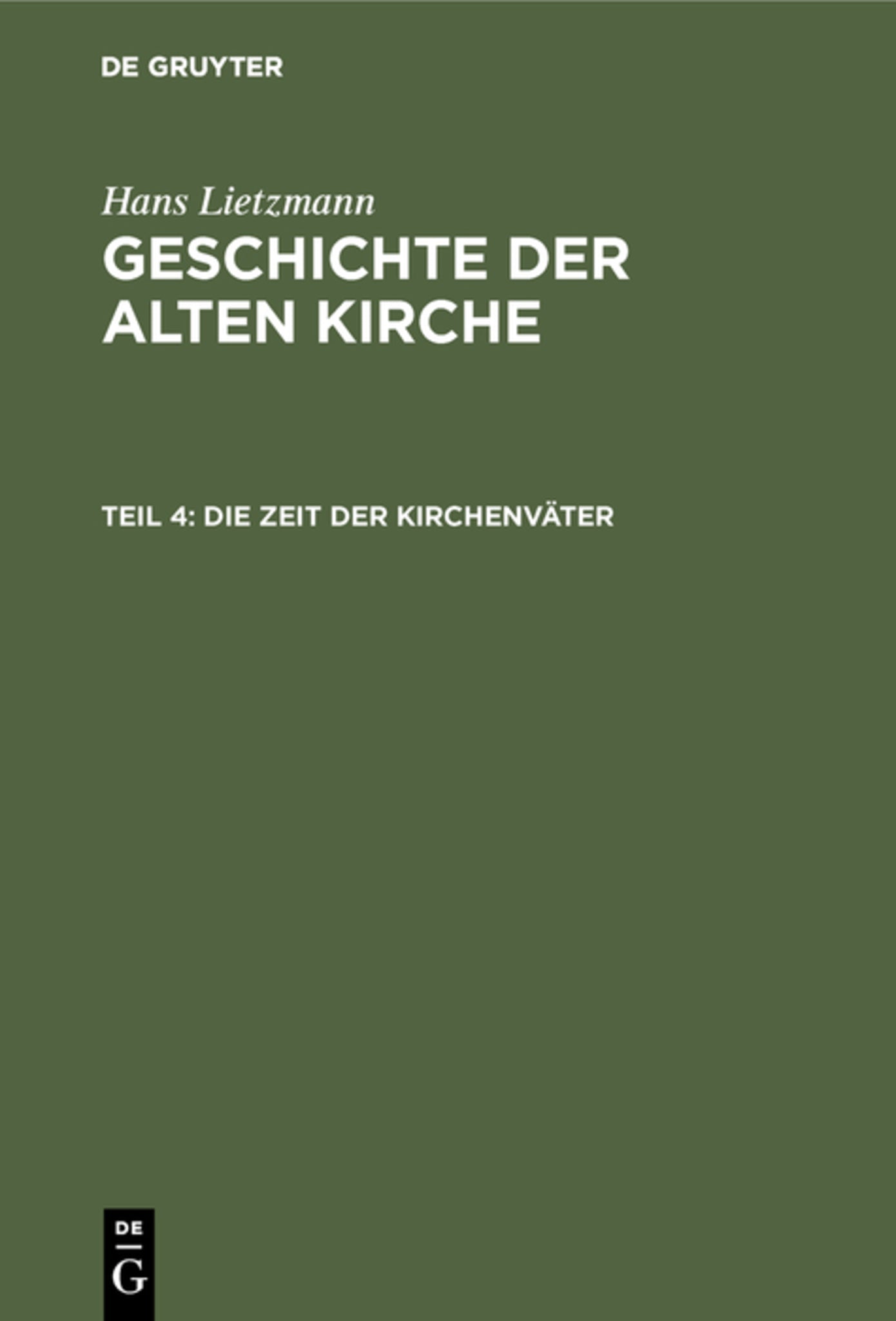 Cover image for Die Zeit der Kirchenväter ISBN 9783111248448
