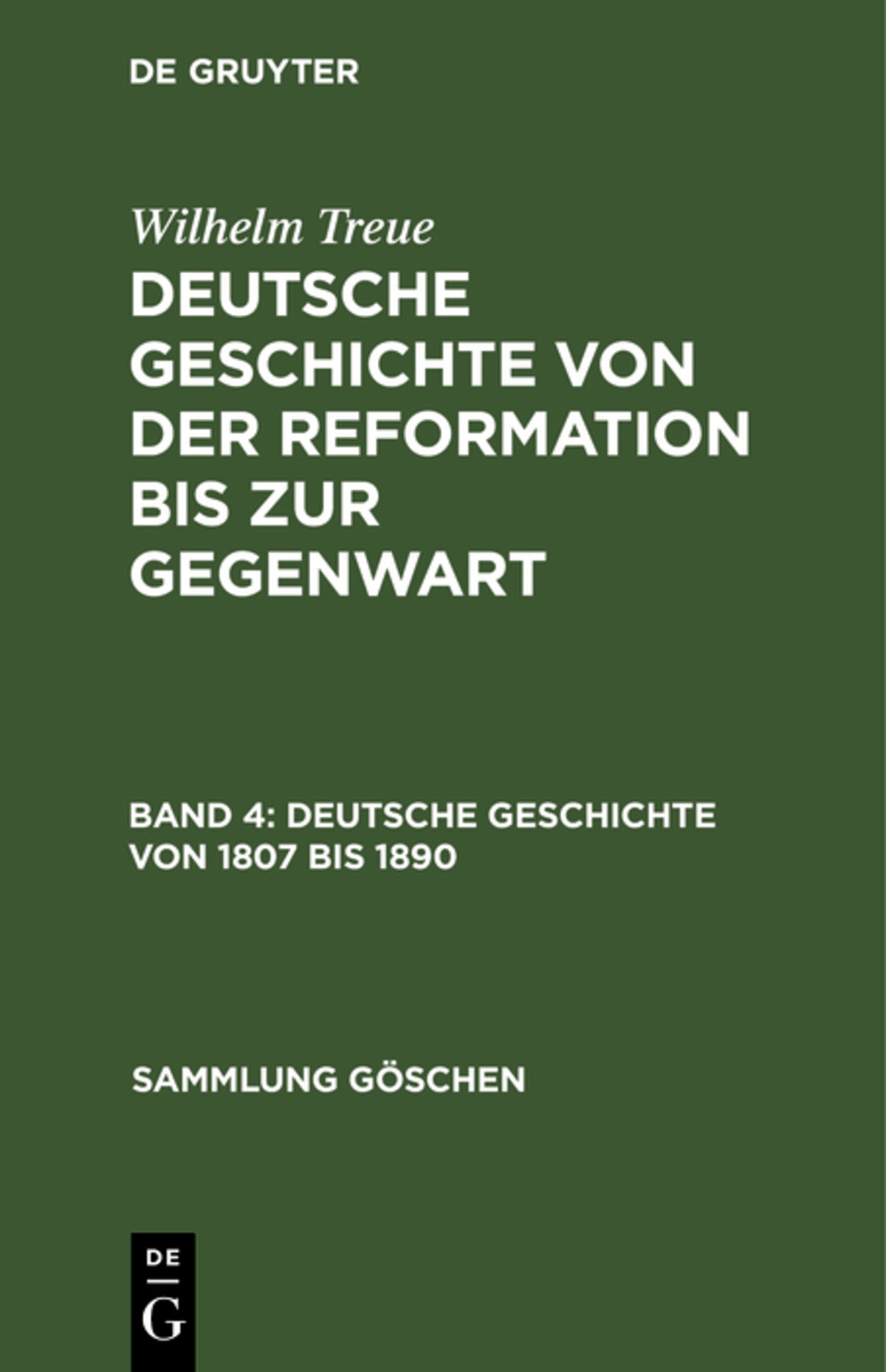 Cover image for Deutsche Geschichte von 1807 bis 1890 ISBN 9783111249421