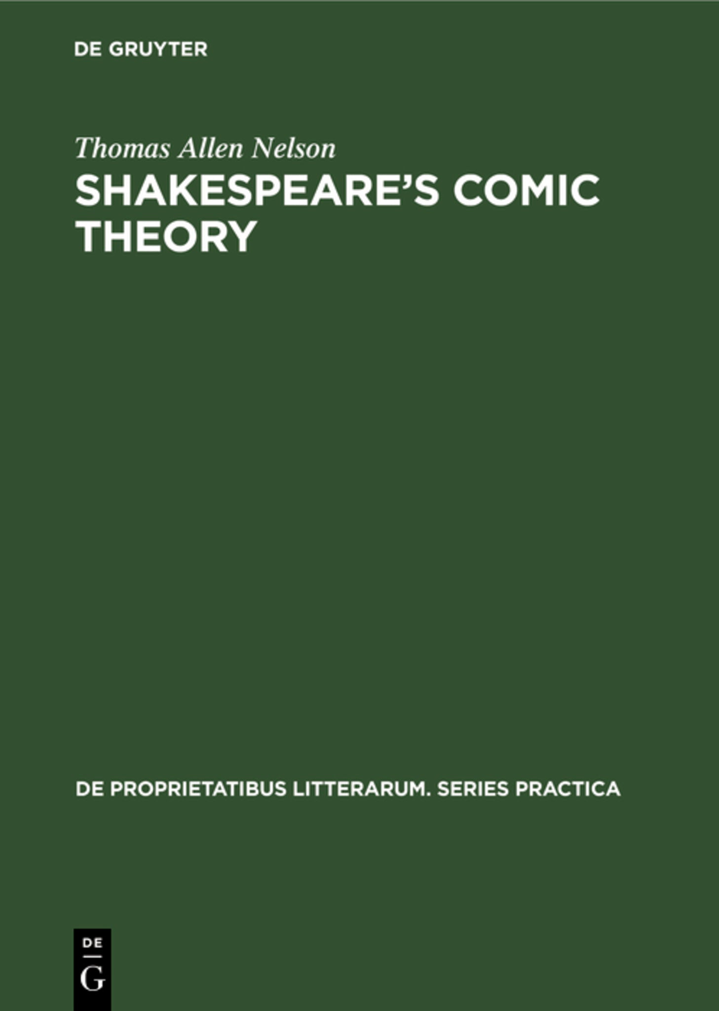 Cover image for Shakespeare’s comic theory ISBN 9783111251110