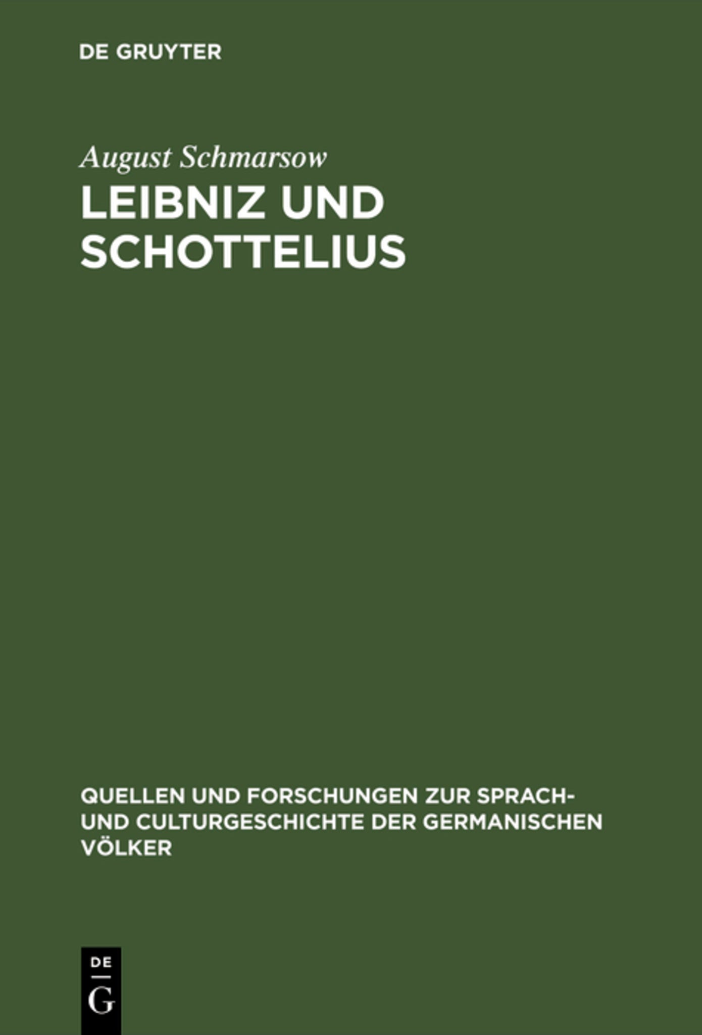 Cover image for Leibniz und Schottelius ISBN 9783111251547