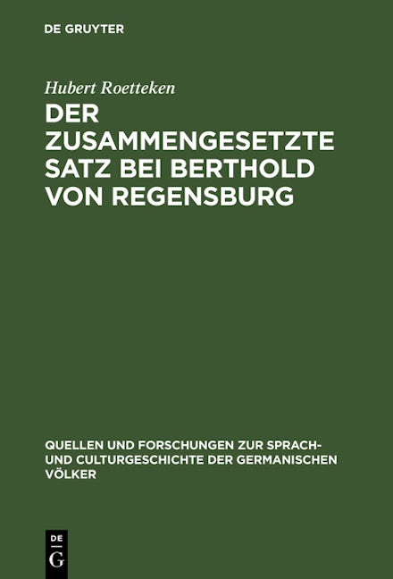 Der zusammengesetzte Satz bei Berthold von Regensburg