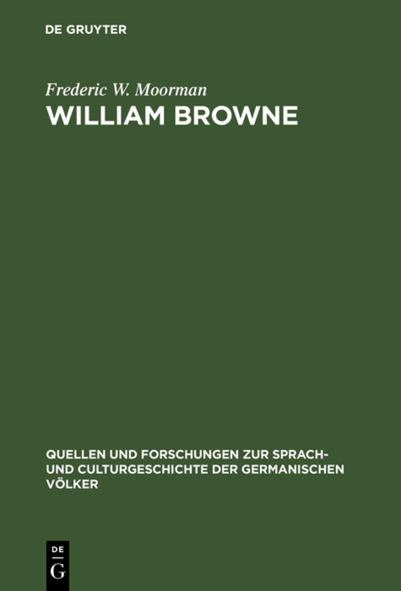 Cover image for William Browne ISBN 9783111251820