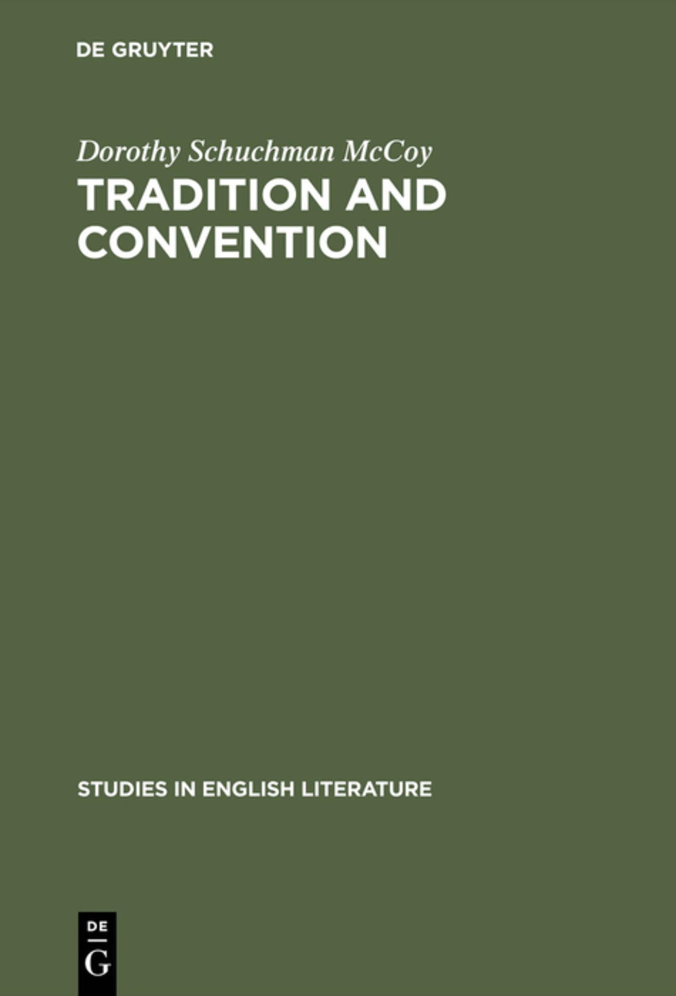 Cover image for Tradition and convention ISBN 9783111252278