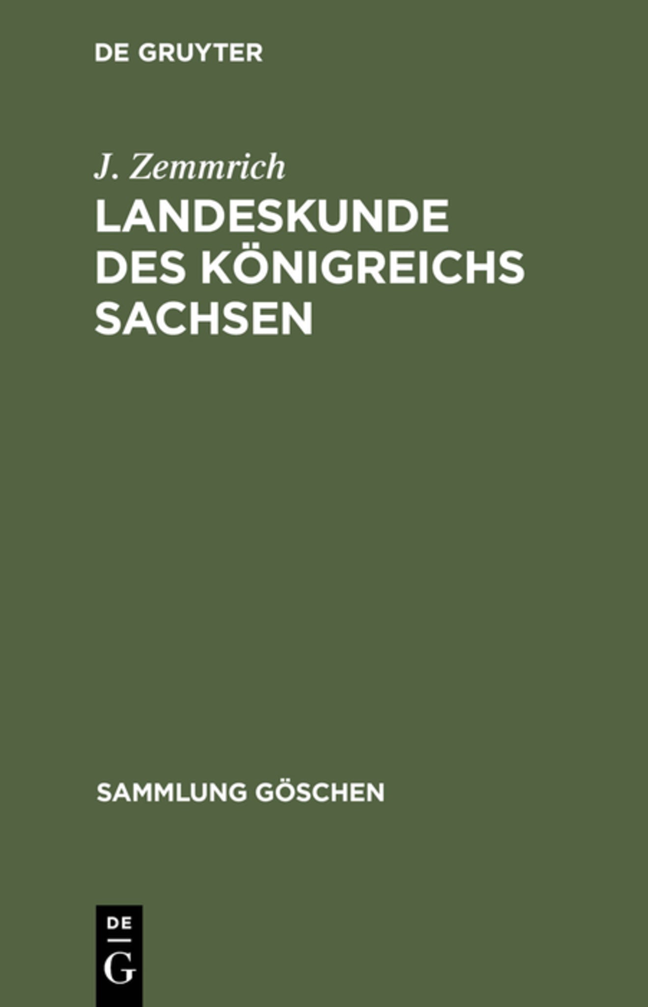 Cover image for Landeskunde des Königreichs Sachsen ISBN 9783111252506