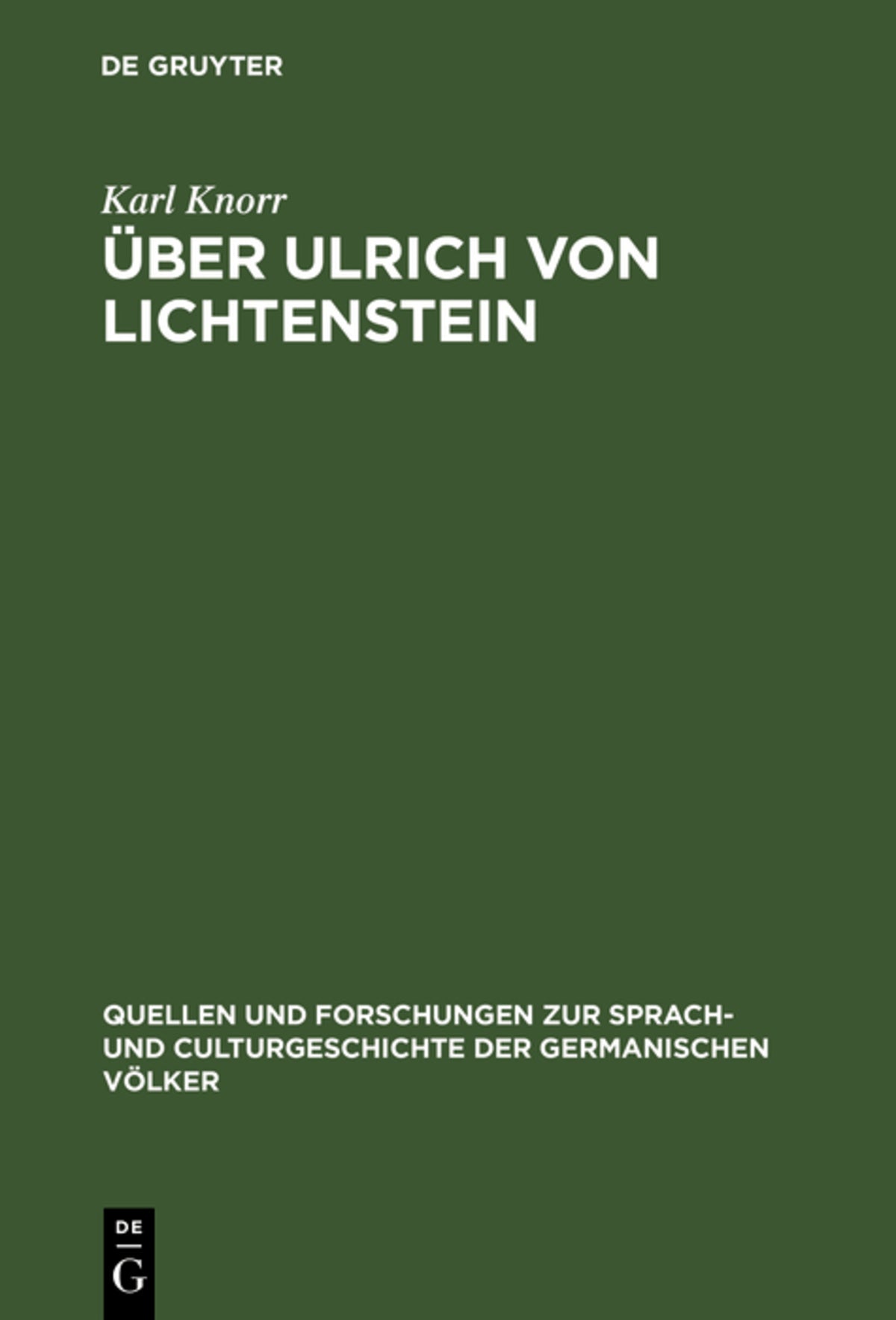 Über Ulrich von Lichtenstein