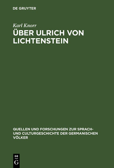 Über Ulrich von Lichtenstein