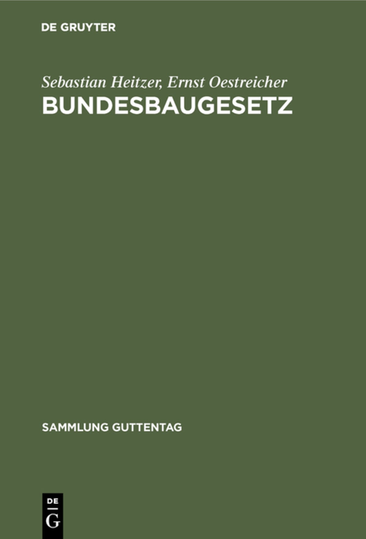 Cover image for Bundesbaugesetz ISBN 9783111253985