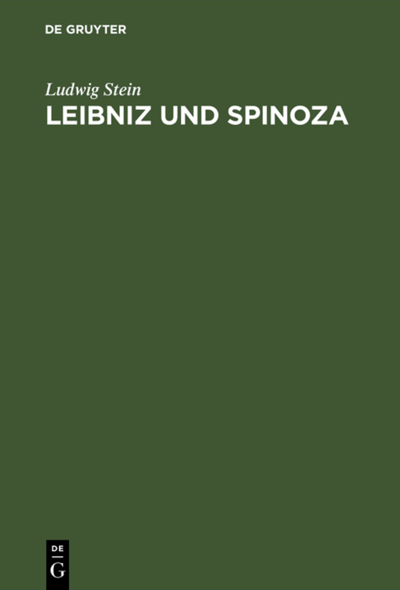 Cover image for Leibniz und Spinoza ISBN 9783111254913