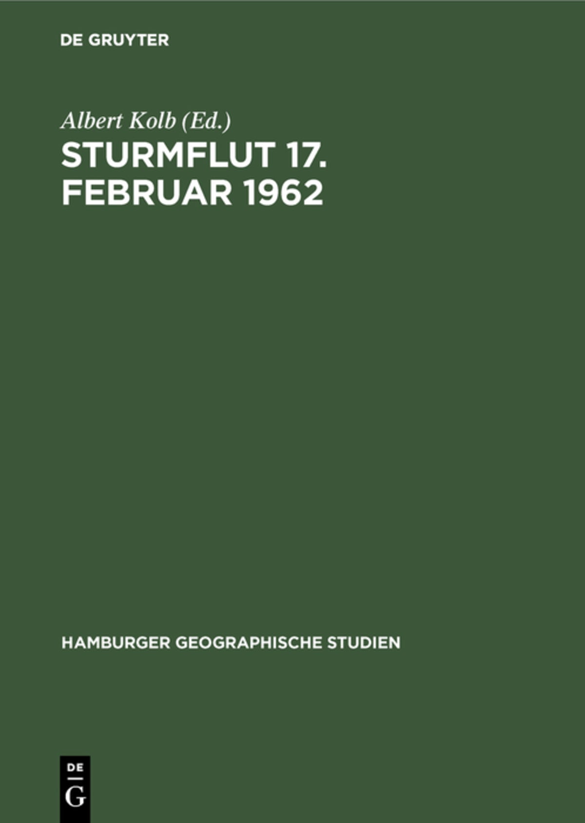 Cover image for Sturmflut 17. Februar 1962 ISBN 9783111255279