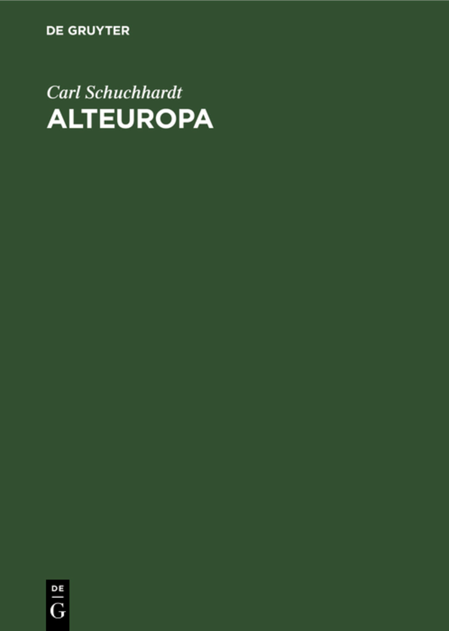 Cover image for Alteuropa ISBN 9783111255422