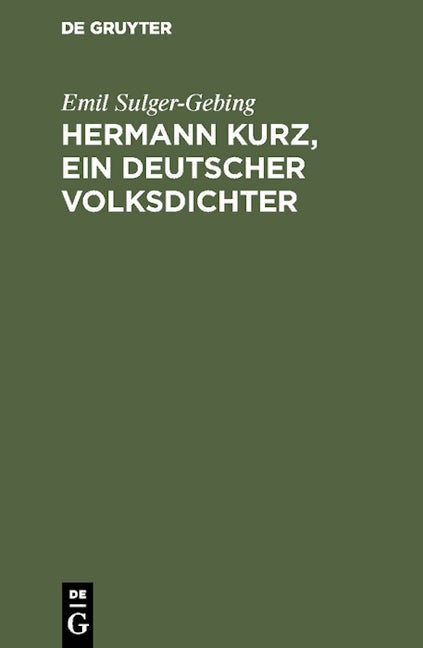 Hermann Kurz, ein deutscher Volksdichter