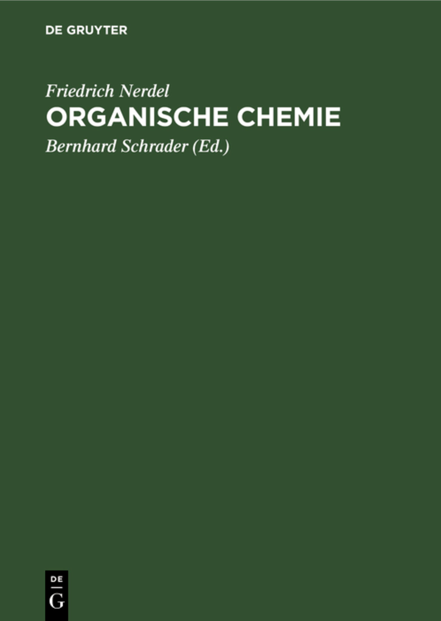 Cover image for Organische Chemie ISBN 9783111257785