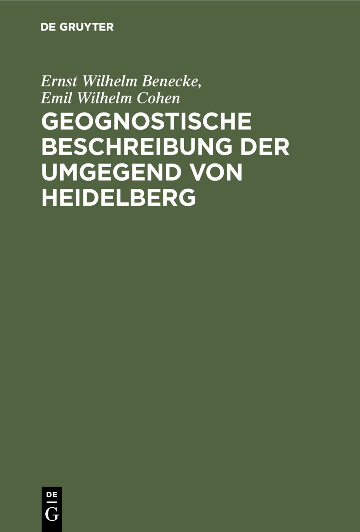 Cover image for Geognostische Beschreibung der Umgegend von Heidelberg ISBN 9783111259017